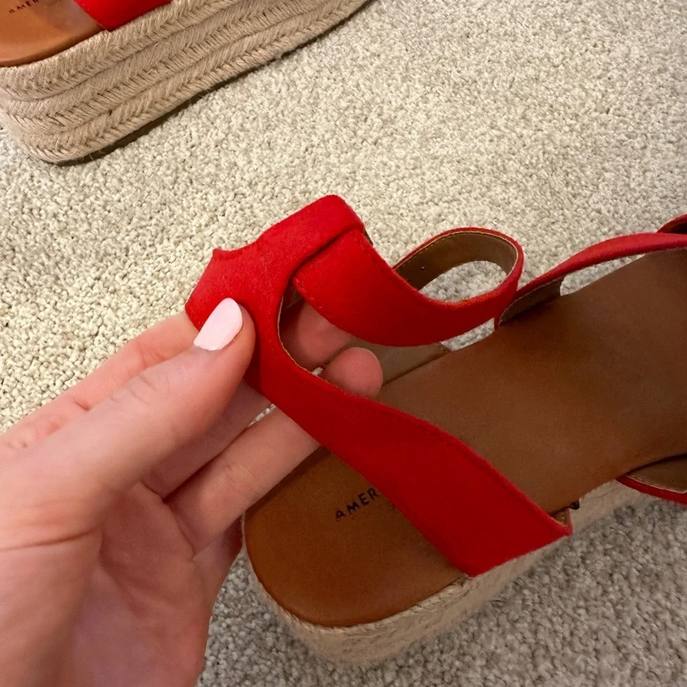 American Eagle Red Espadrille Sandals
